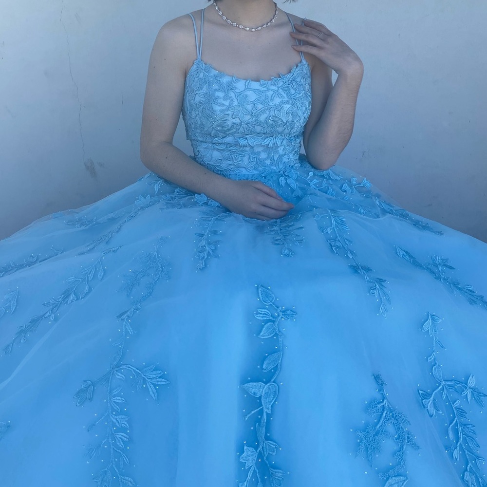 light blue sherri hill 53116 princess prom dress
